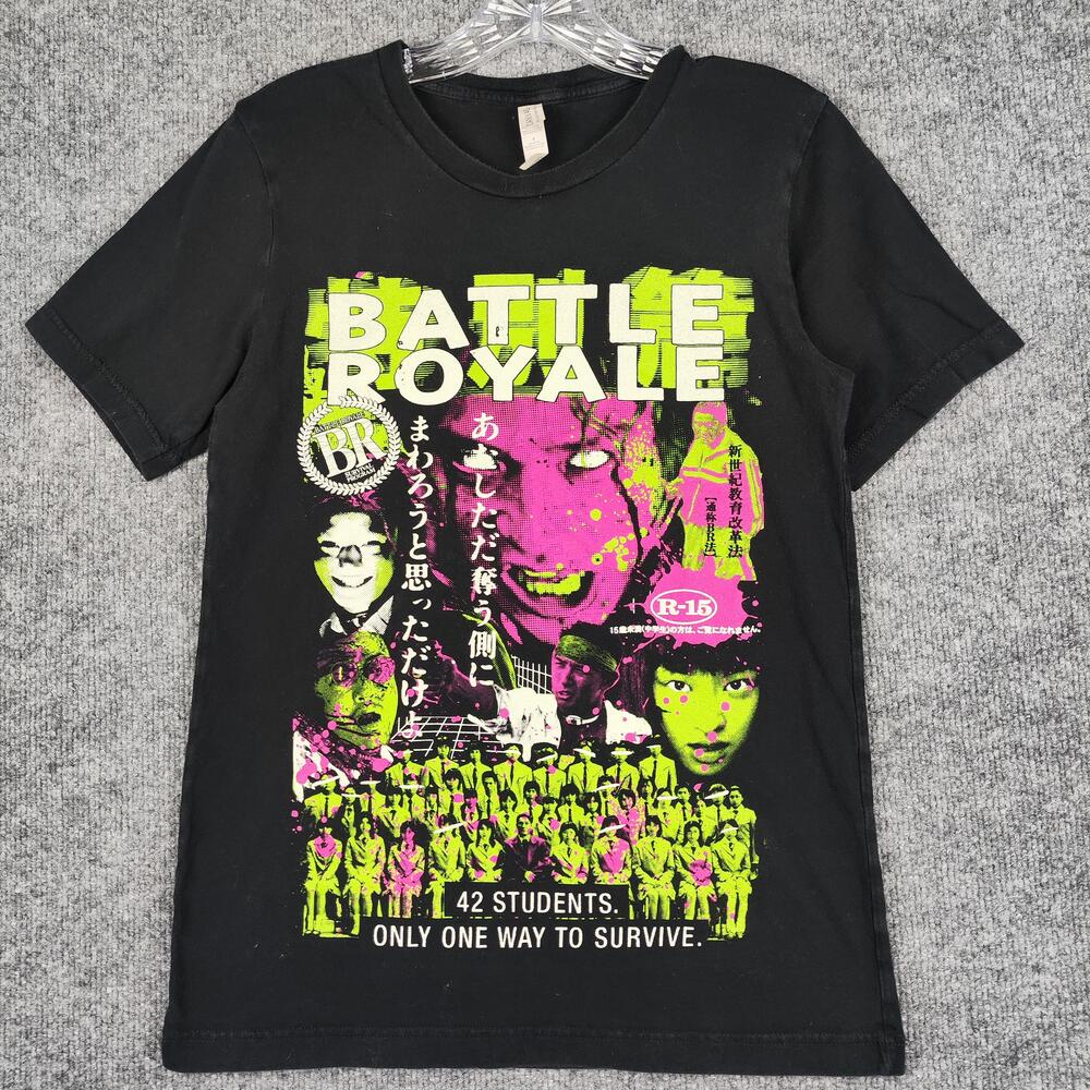 Battle Royale Shirt Mens Small Black Japanese Graphic Horror Movie Tee Survival